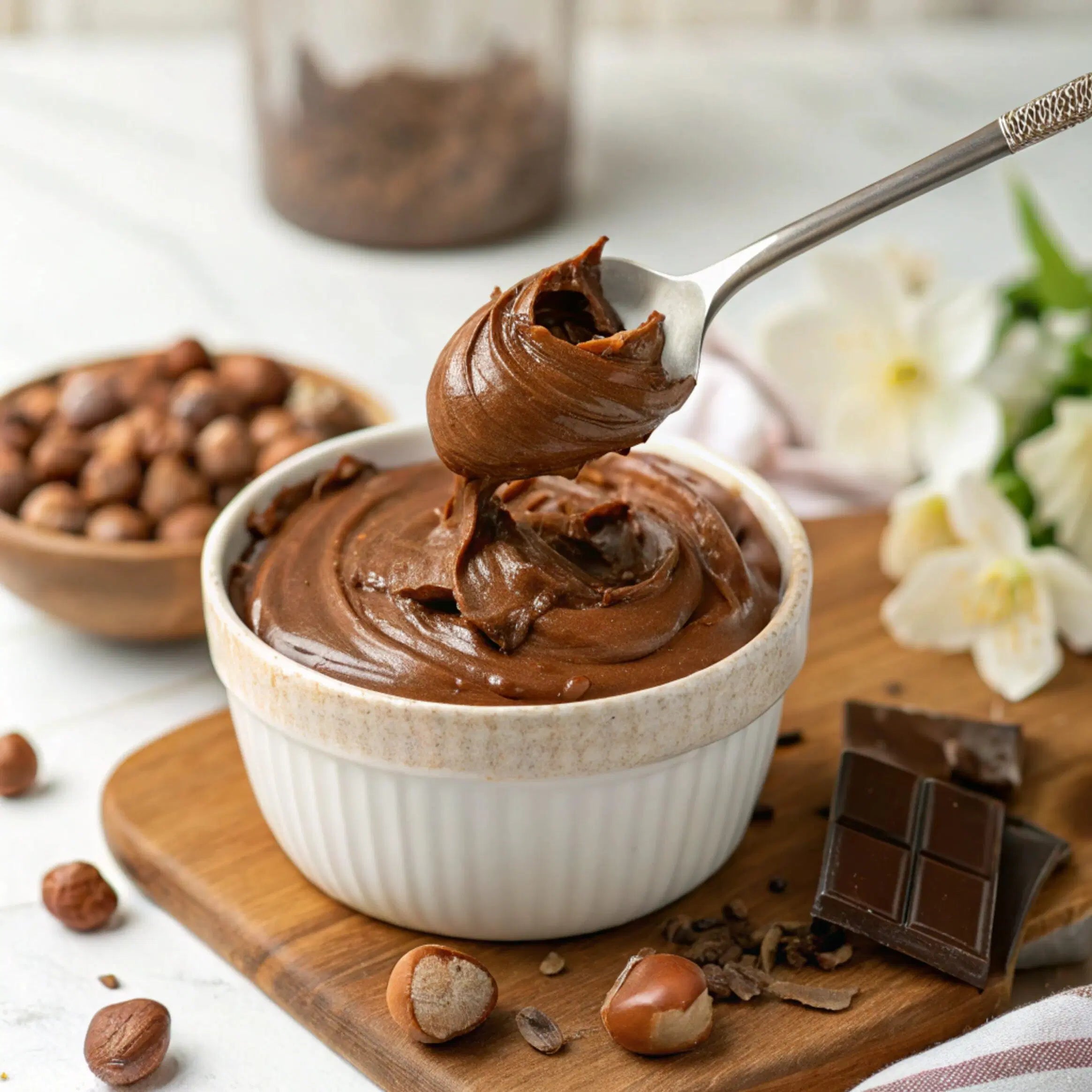 Kakaolu fındık ezmesi ile kahvaltı tabağı - Ezmeo