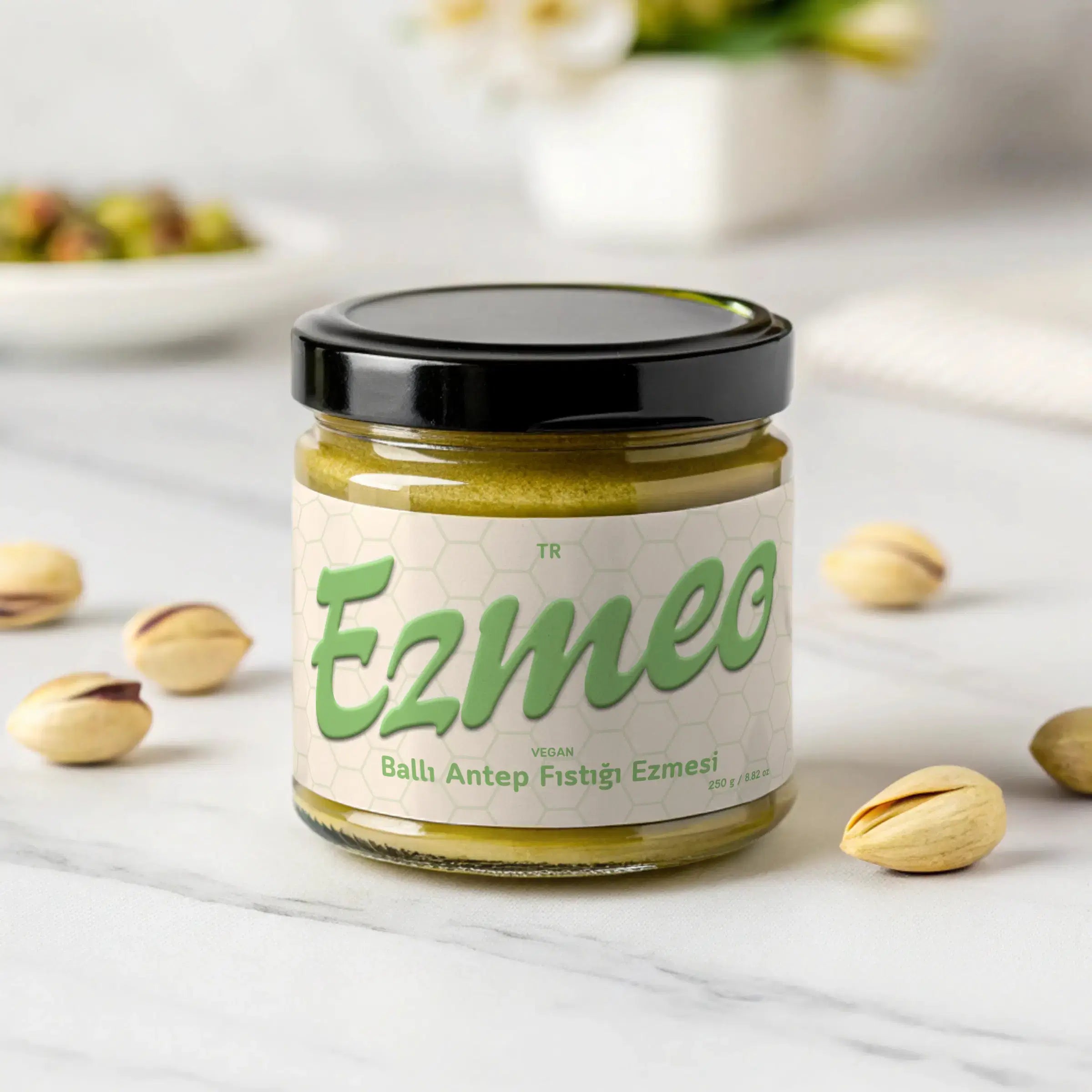 organik ballı antep fıstığı honey pistachio butter sağlıklı ballı spread çocuklar için ideal
