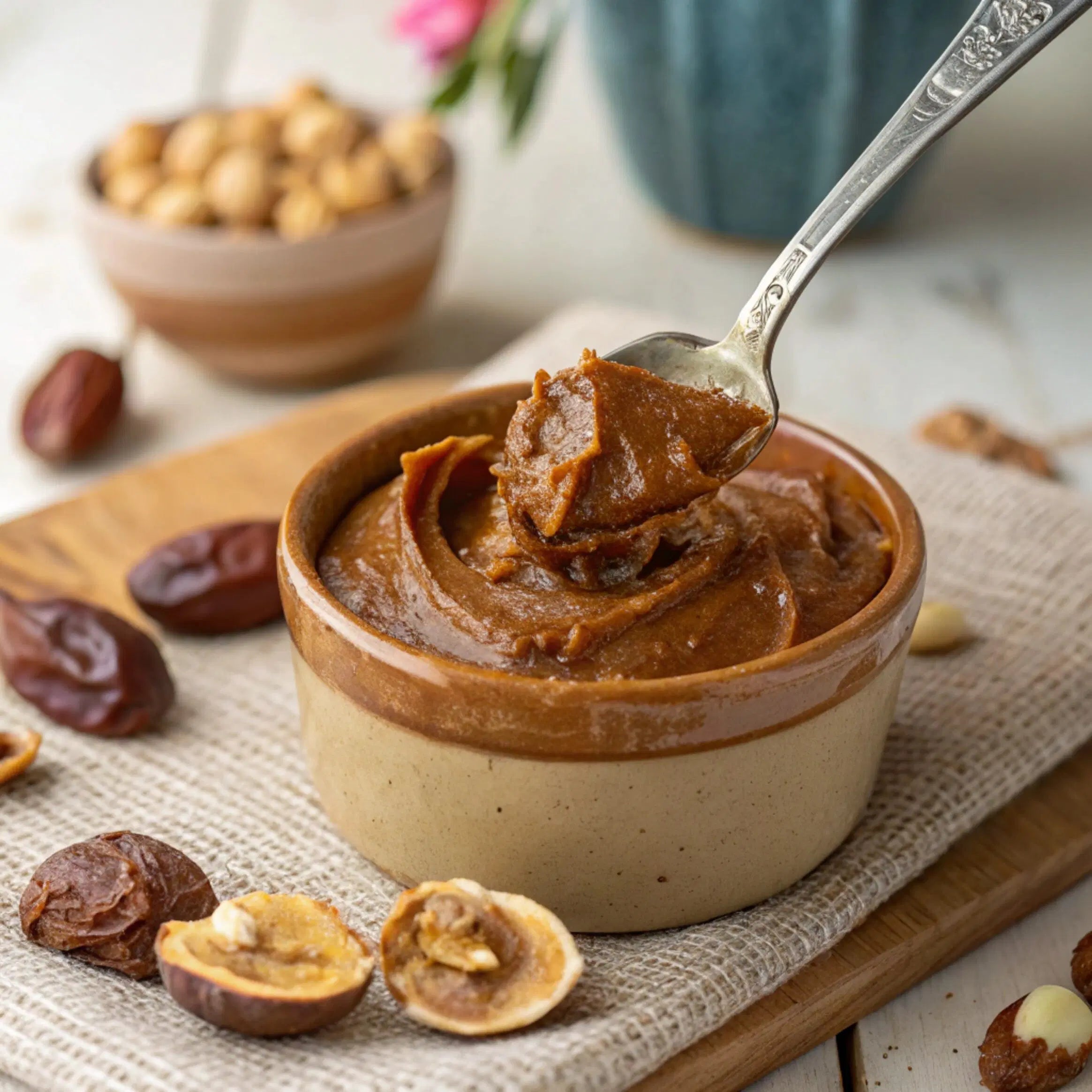 organik hurmalı fındık tereyağı sağlıklı hurmalı spread çocuklar için ideal protein kaynağı
