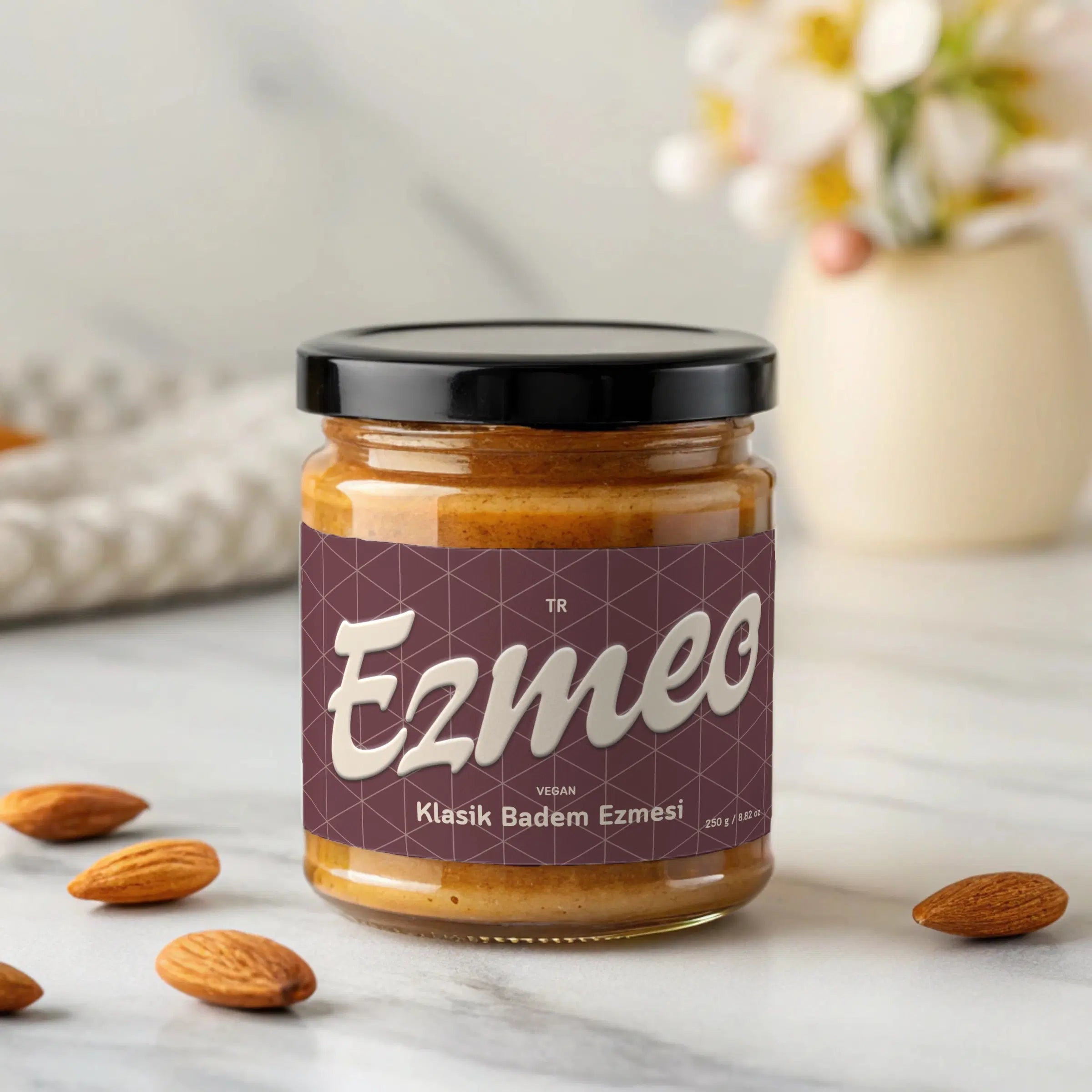 katkısız badem ezmesi classic almond spread glutensiz badem şekersiz çocuklar için ideal
