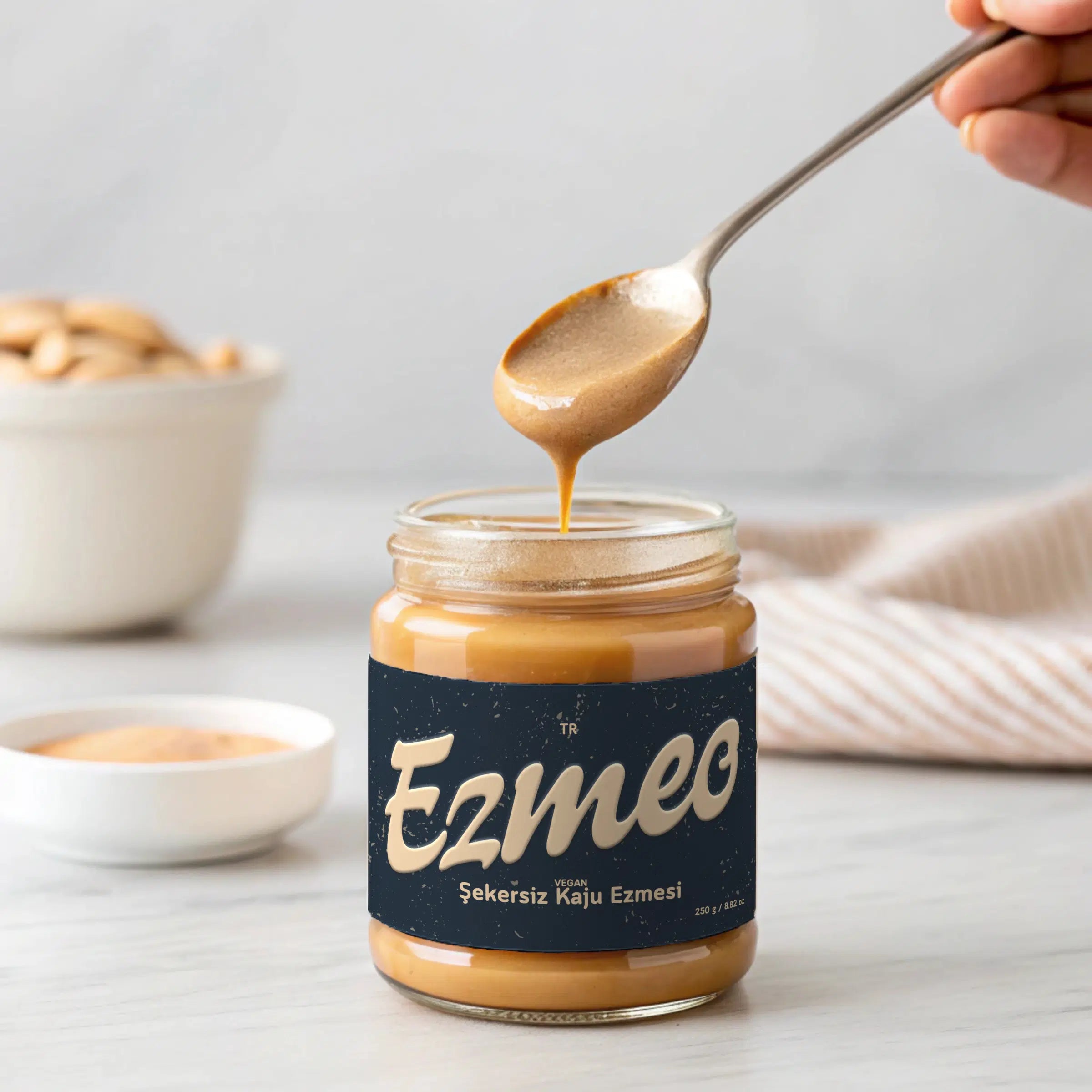 şekersiz kaju ezmesi ezmes 350g doğal diabetik dostu vegan kaju tereyağı
